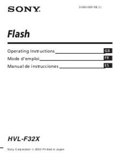 Sony HVL F32X manual. Camera Instructions.